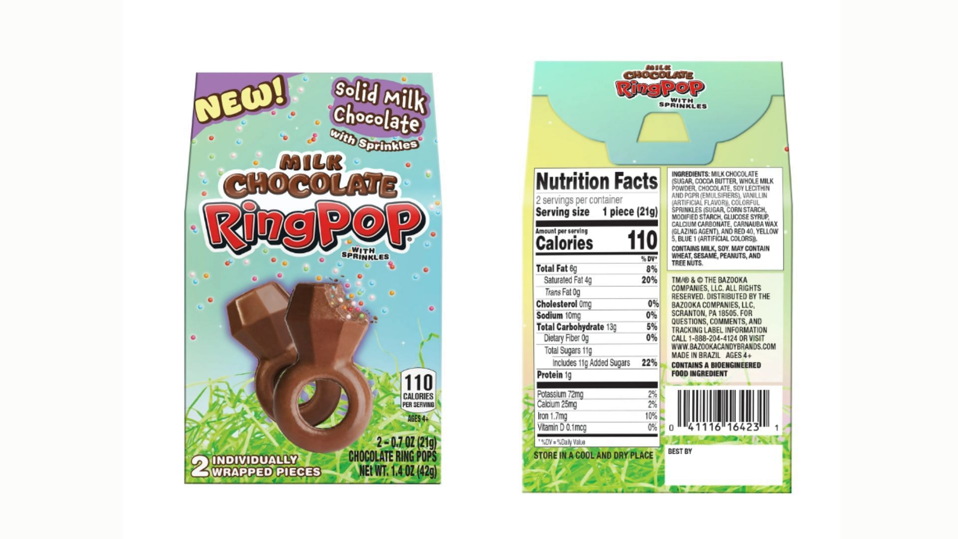 The chocolate Ring Pops were crafted with Easter in mind (Image via Walmart)