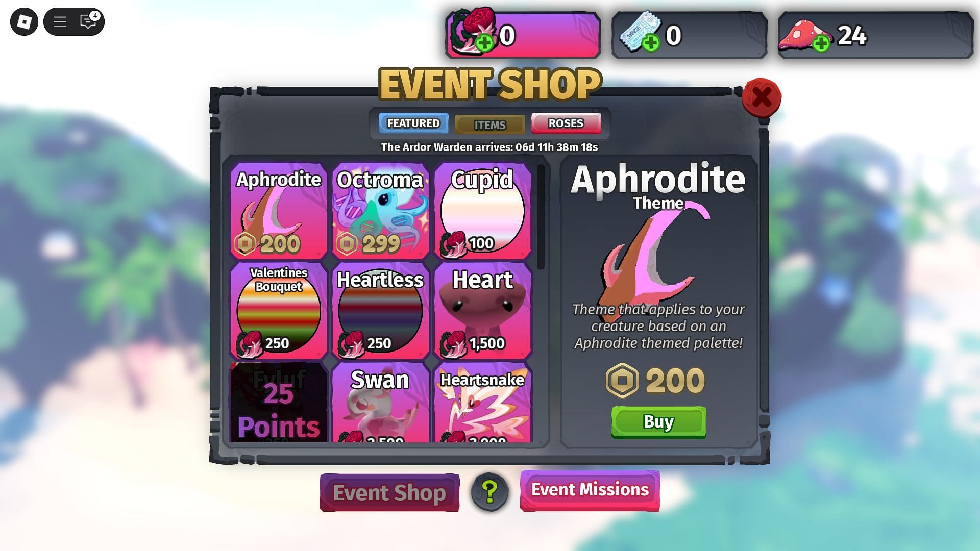 An event's store (image by ROBLOX)