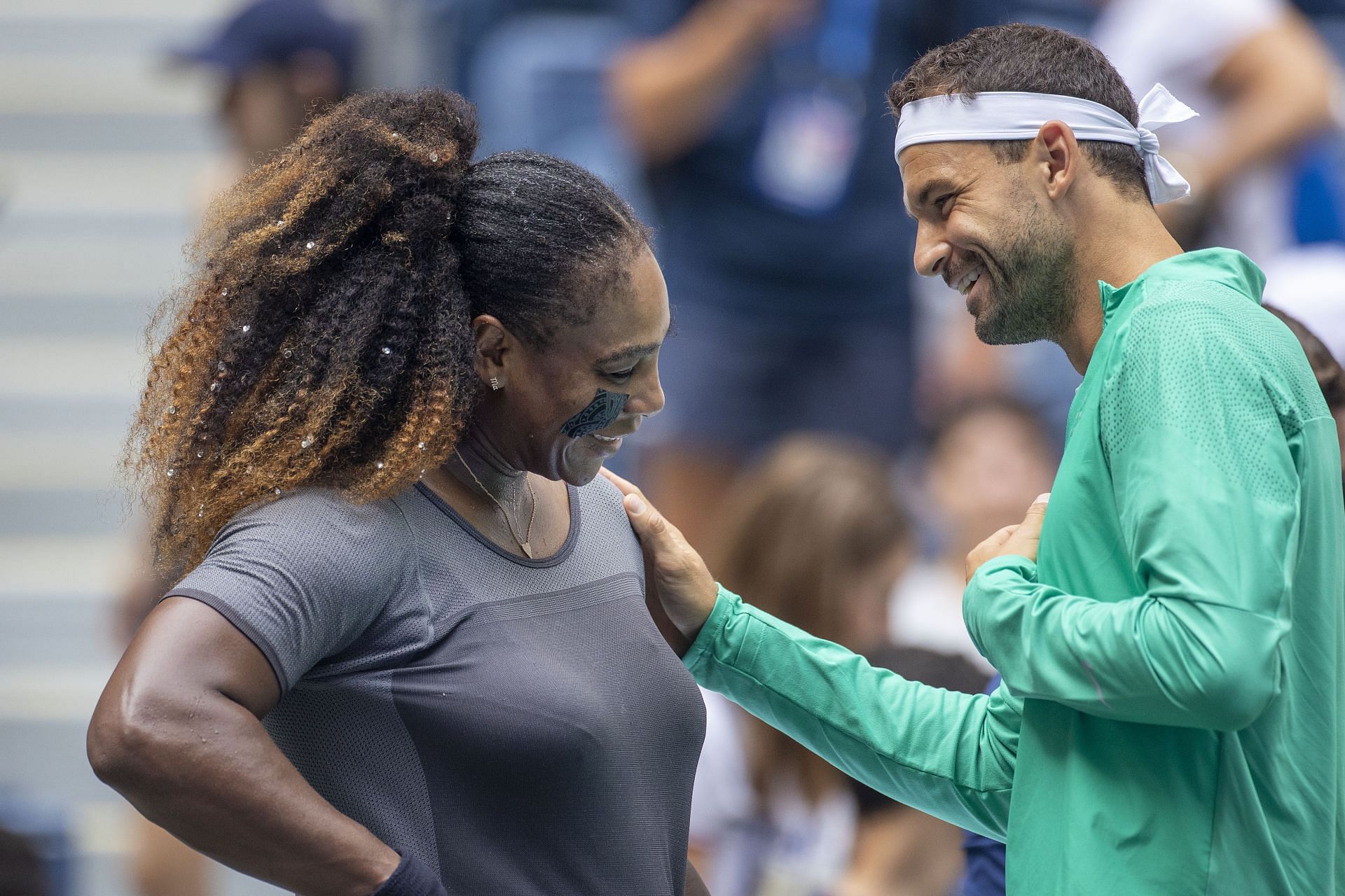 Serena Williams (left) and Grigor Dimitrov (right) at the 2022 US Open (Source: Getty)