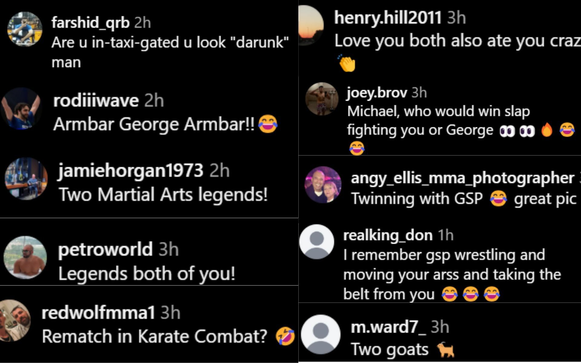 Screenshots courtesy: @mikebisping on Instagram.