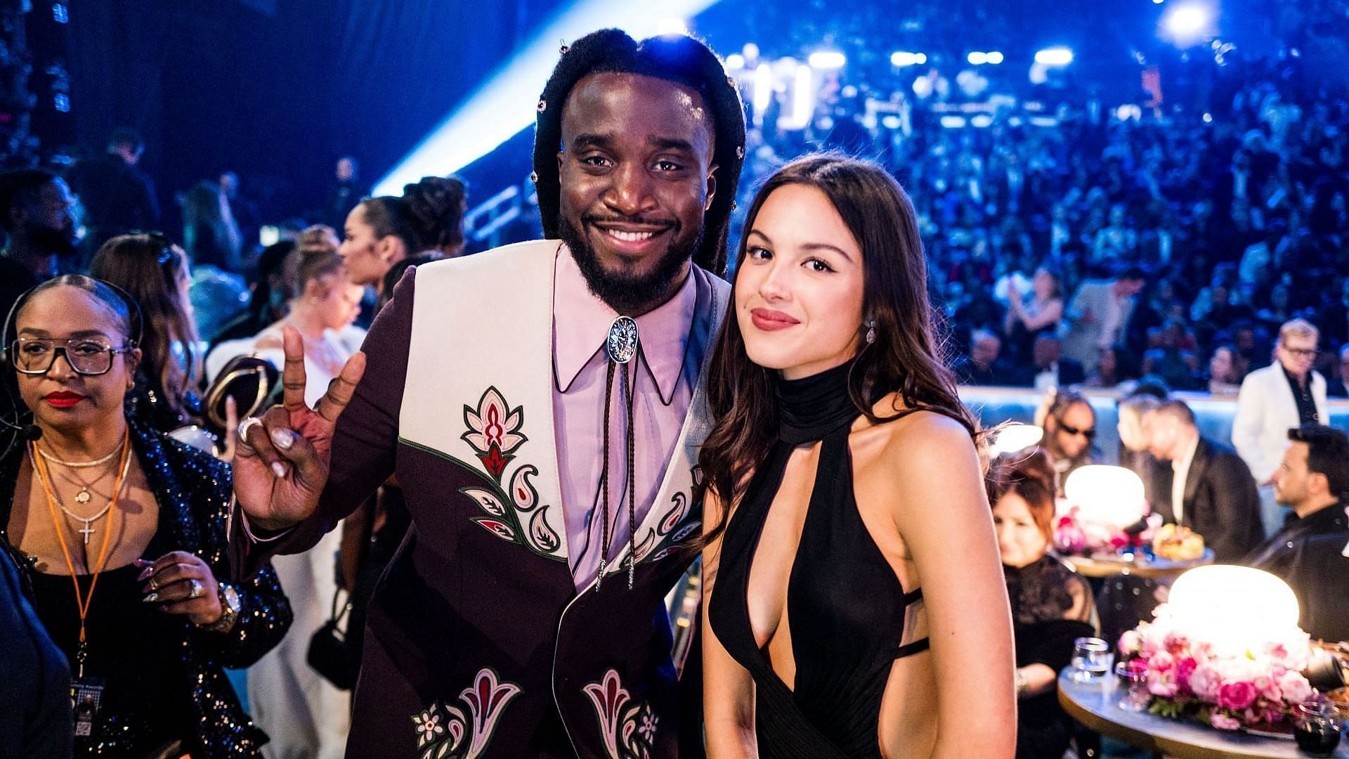 Shaboozey and Olivia Rodrigo attend the 67th Annual GRAMMY Awards at Crypto.com Arena on February 02, 2025, in Los Angeles, California. (Image via Getty/John Shearer)