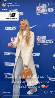 Cameron Brink's mother shares an Instagram story recalling the Brinks' NBA Paris trip (Image via Instagram/@mbain1)