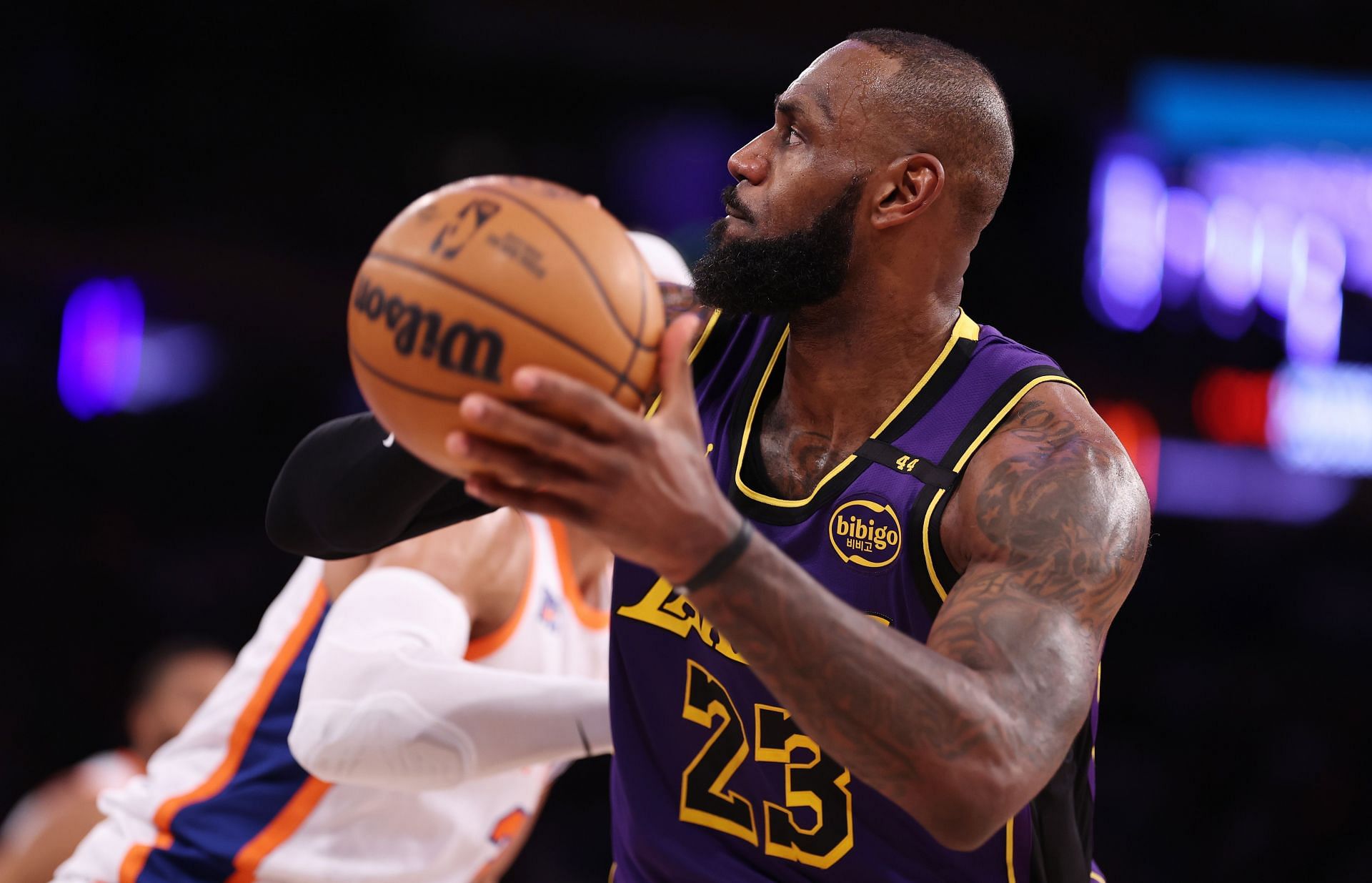 LeBron James in action against the New York Knicks - Source: Getty