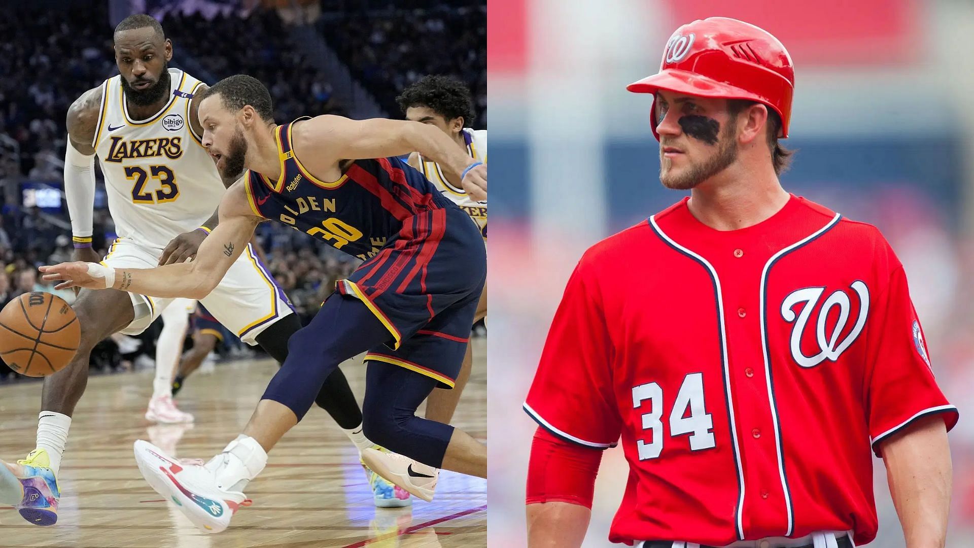 NBA Stars Steph Curry &amp; Lebron James &amp; Former Washington Nationals Slugger Bryce Harper