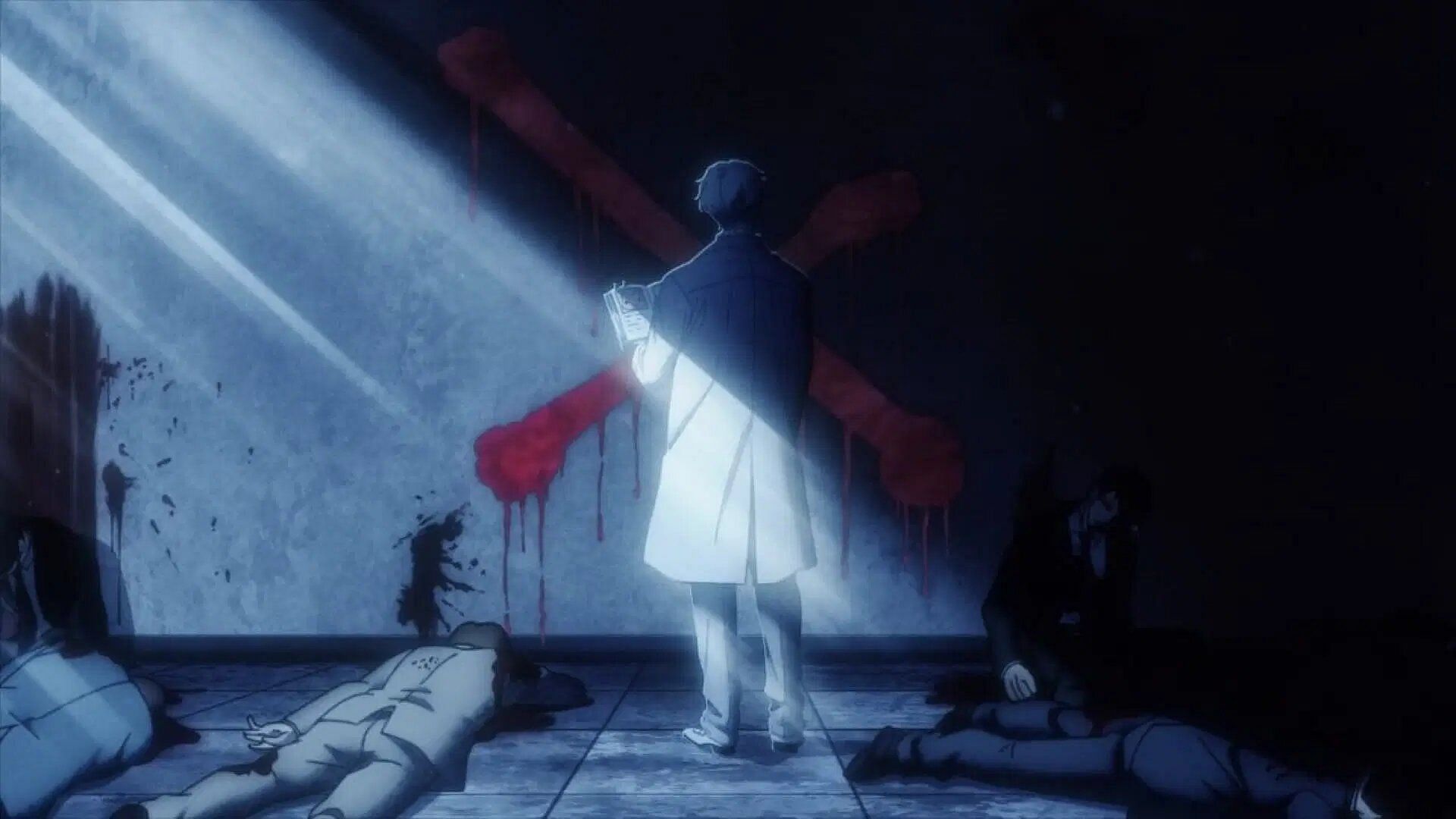 The first appearance of the X killer in the anime (Image via TMS Entertainment).