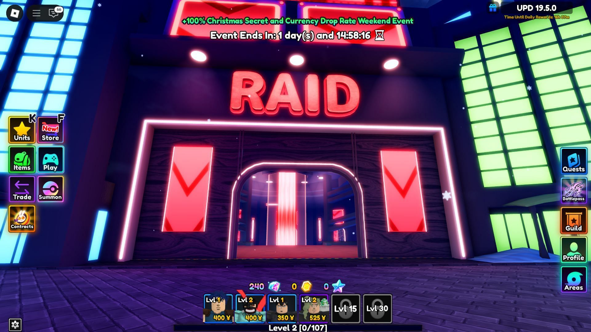 Complete Raids to get valuable items and the unit (Image via Roblox)