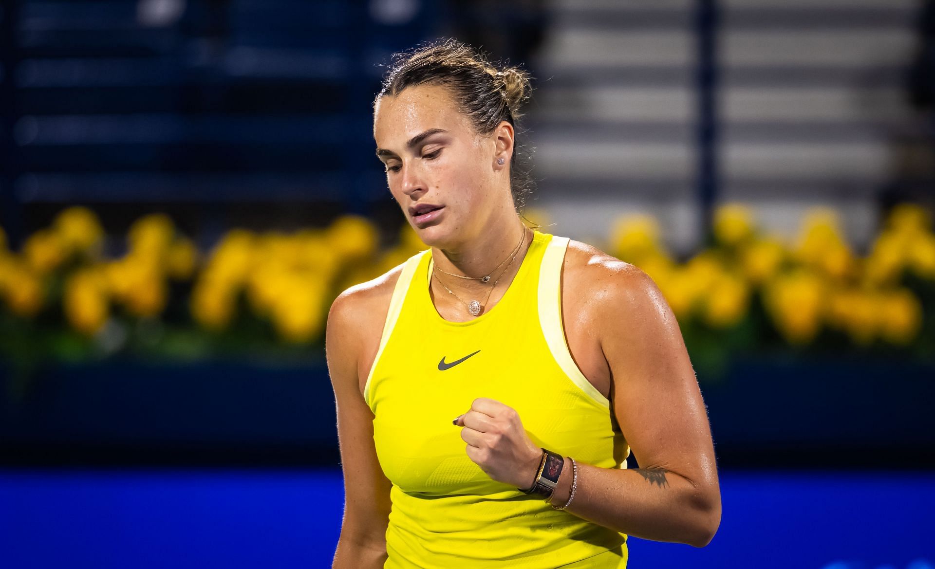 Aryna Sabalenka at the Dubai Tennis Championships 2025. (Photo: Getty)