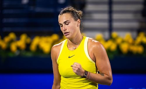 Aryna Sabalenka at the Dubai Tennis Championships 2025. (Photo: Getty)