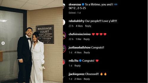 Reactions on Steven Kwan's wedding post