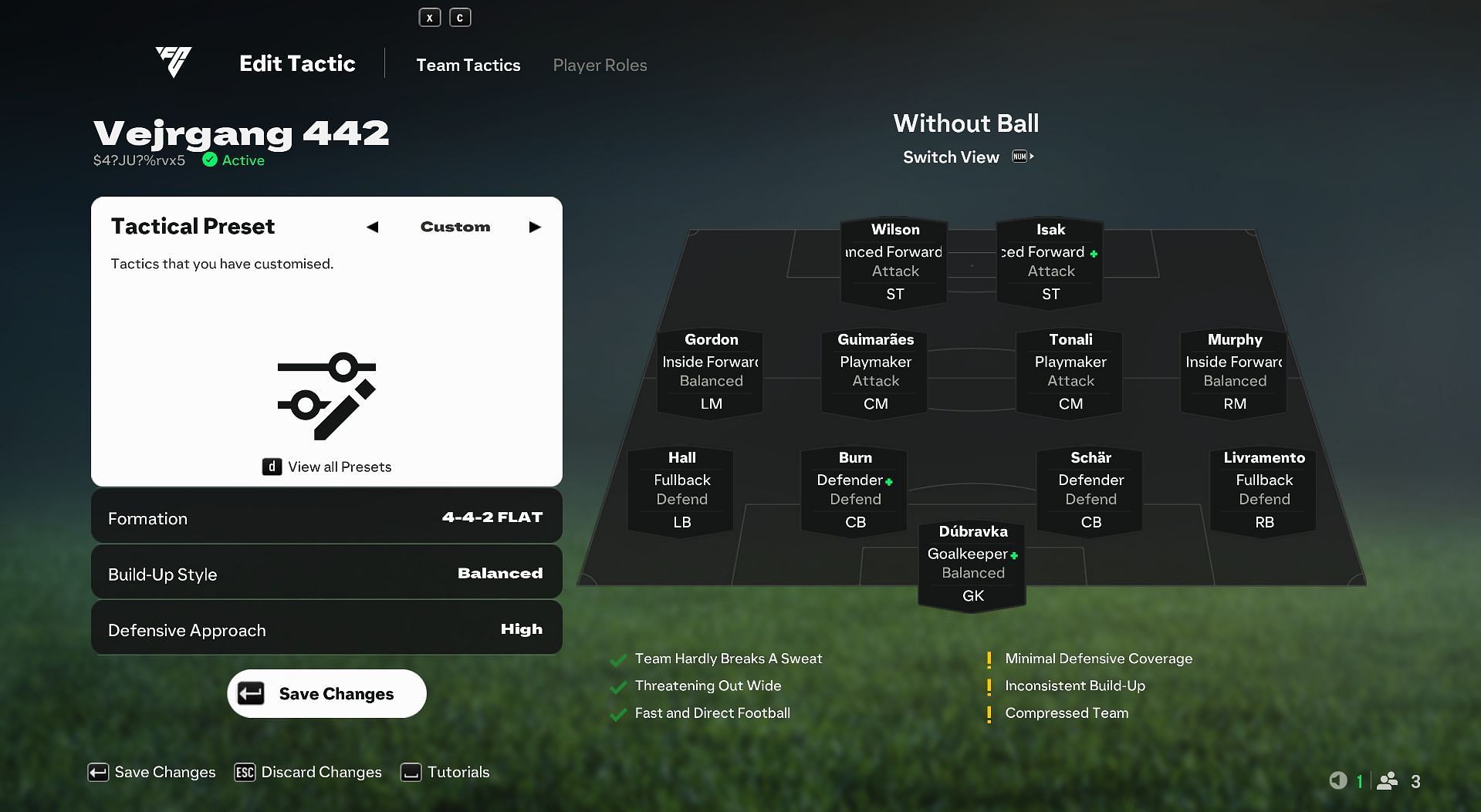 4-4-2 Flat formation in EA FC 25 (Image via EA Sports)