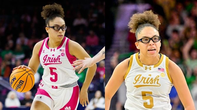 WATCH: Notre Dame's Olivia Miles celebrates with gusto after burying impressive 3-pointer from the logo vs Duke
