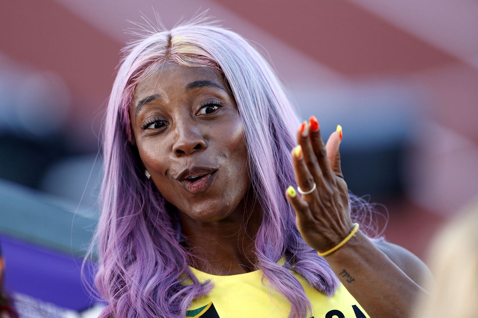 Fraser-Pryce during the Women&#039;s 200m semifinals on the day five of the 2022 World Championships in Oregon (Image via: Getty Images)