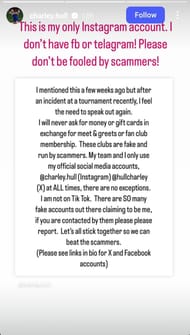 Still from Charley Hull's Instagram story/@charley.hull