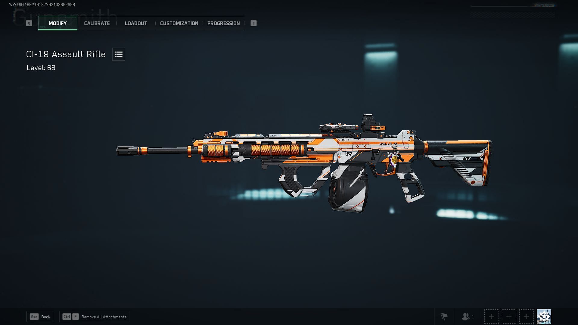 CI-19 weapon loadout (Image via Sportskeeda Gaming / TiMi Studio Group)