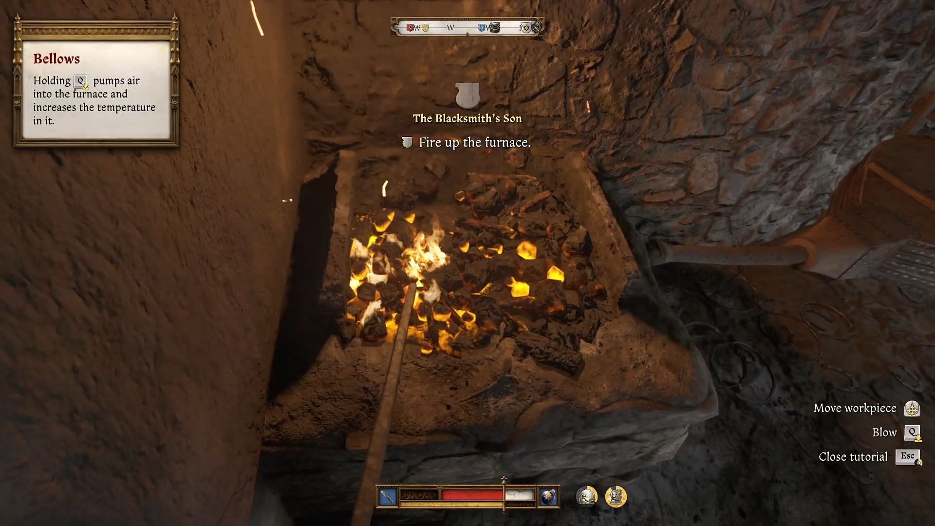 Process of Blacksmithing in KCD2 (Image via Deep Silver)