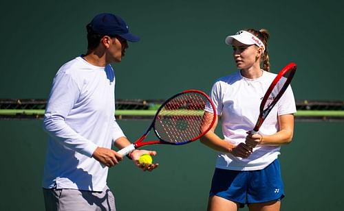 Stefano Vukov and Elena Rybakina at the Indian Wells Open 2024. (Photo: Getty)