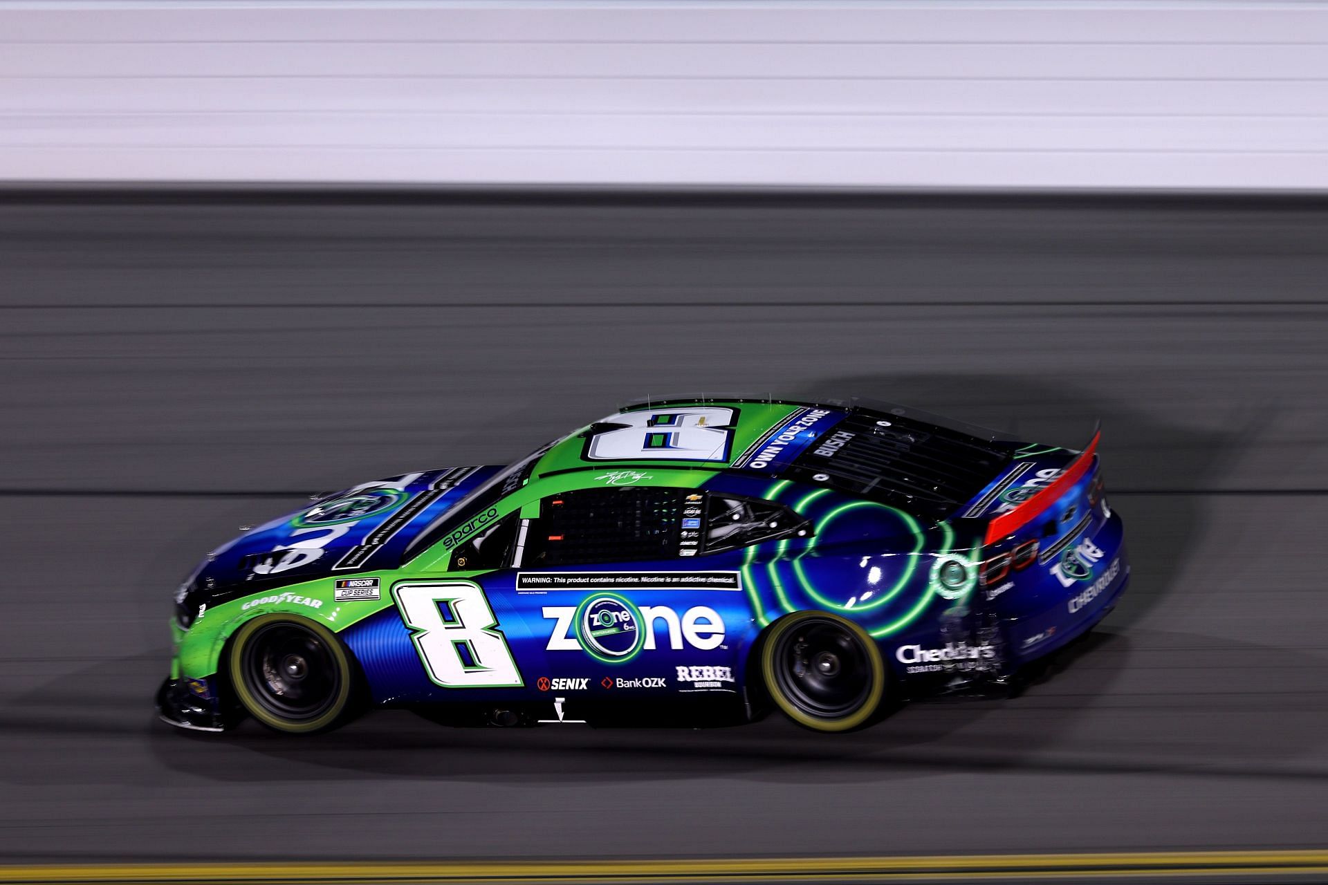 Kyle Busch, driver of the #8 zone Chevrolet drives during the NASCAR Cup Series Daytona 500 - Source: Getty