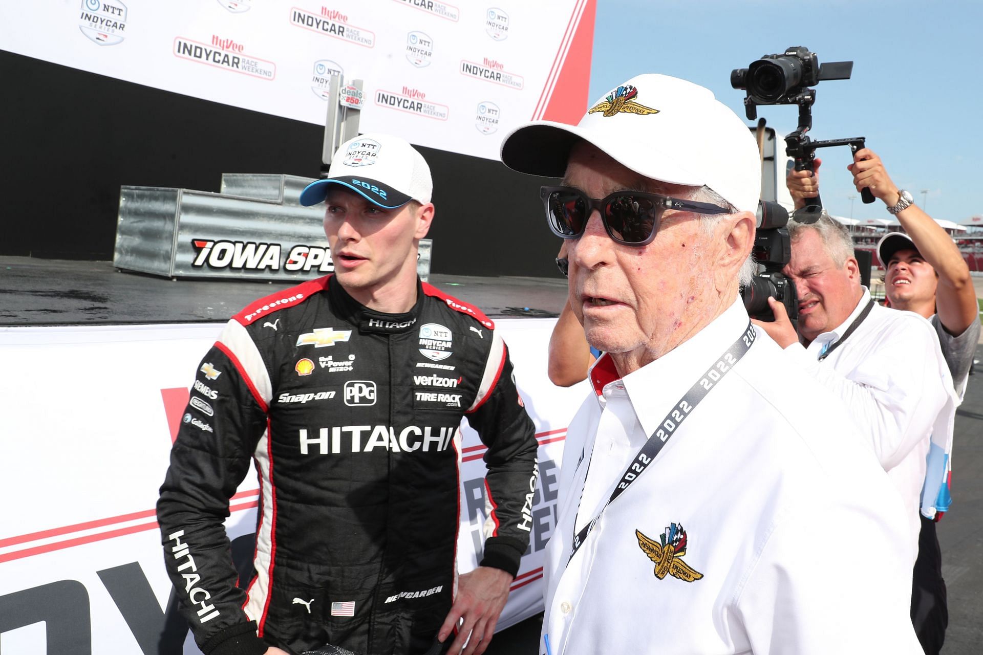 Josef Newgardena and Roger Penske at the Hy-VeeDeals.com 250 - Source: Getty