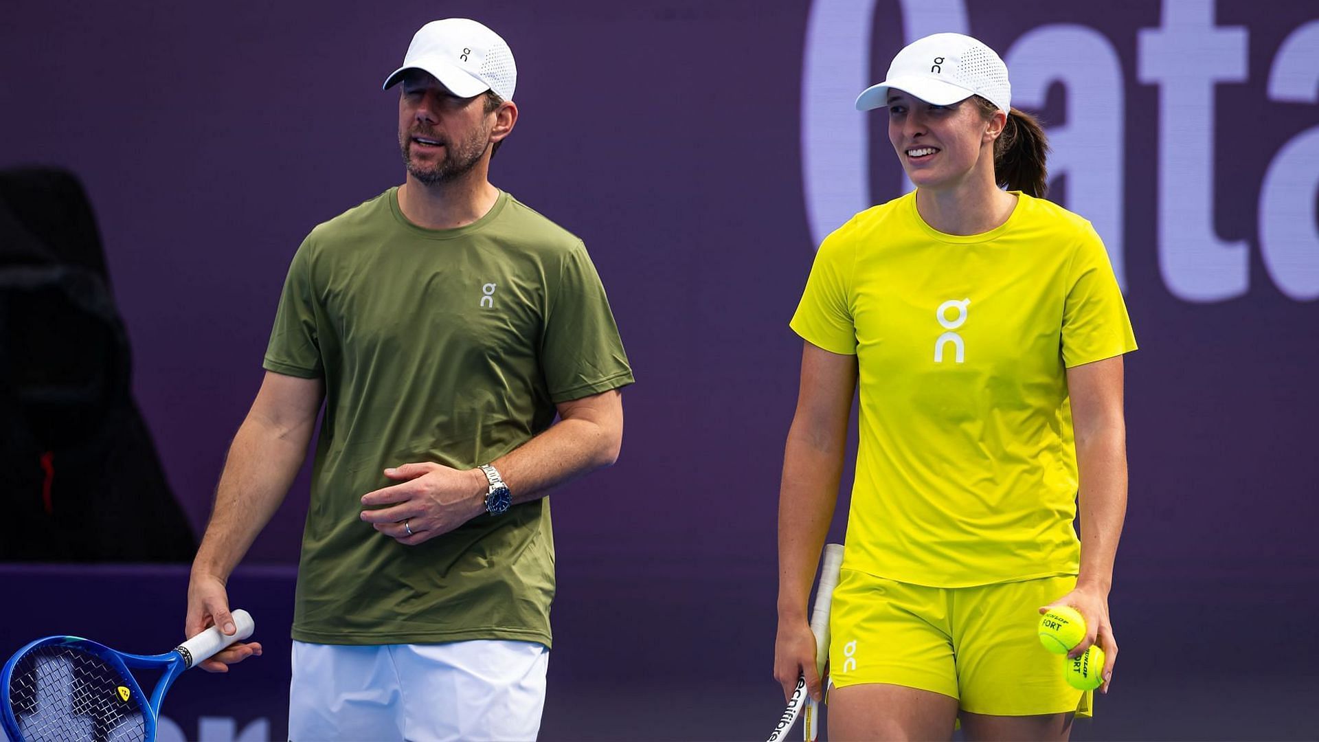 Iga Swiatek with her coach Wim Fissette. Source: Getty