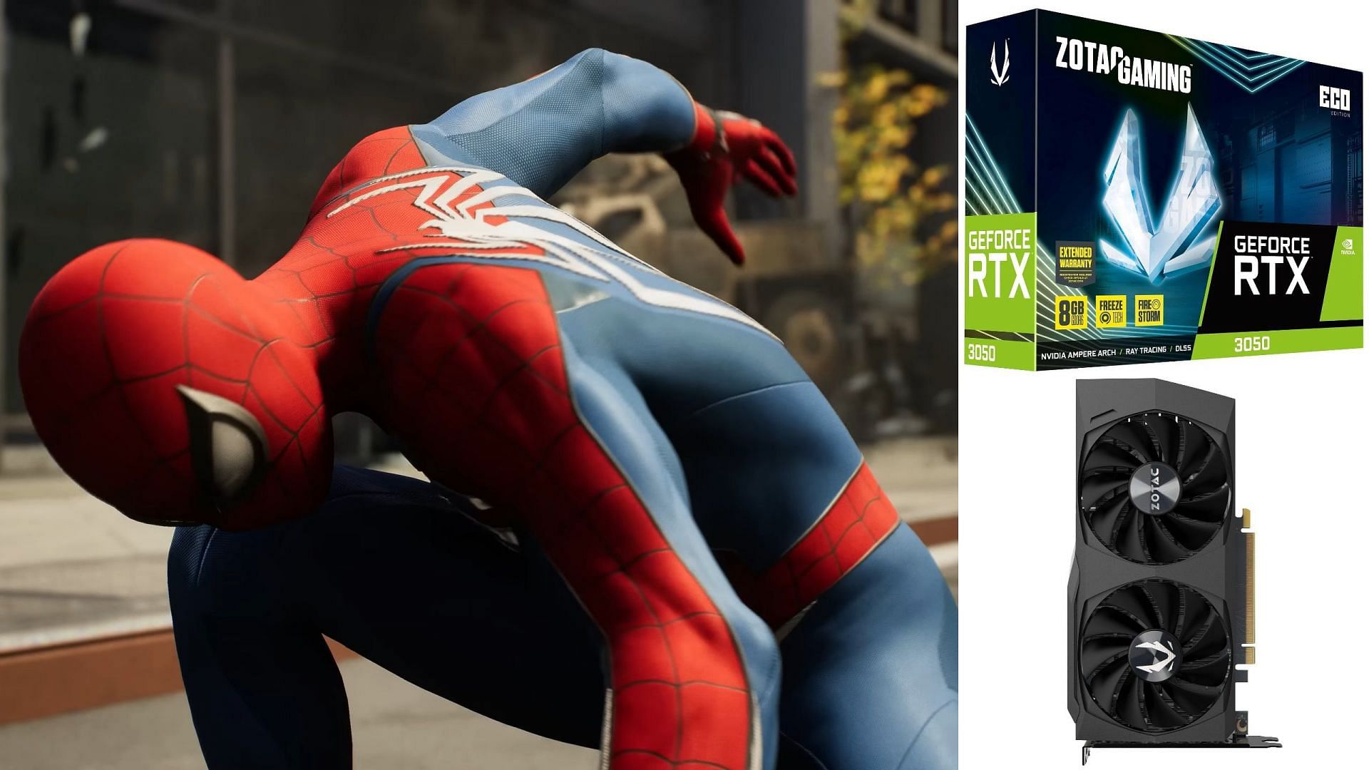 Picture of Spider-Man 2 and RTC 3050 8GB graphics card