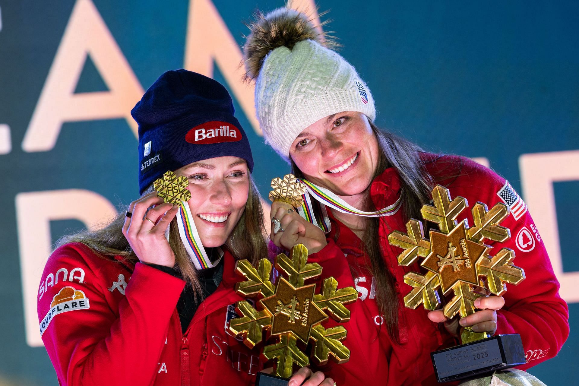 Mikaela Shiffrin and Breezy Johnson at the Alpine skiing: World Championships - Source: Getty