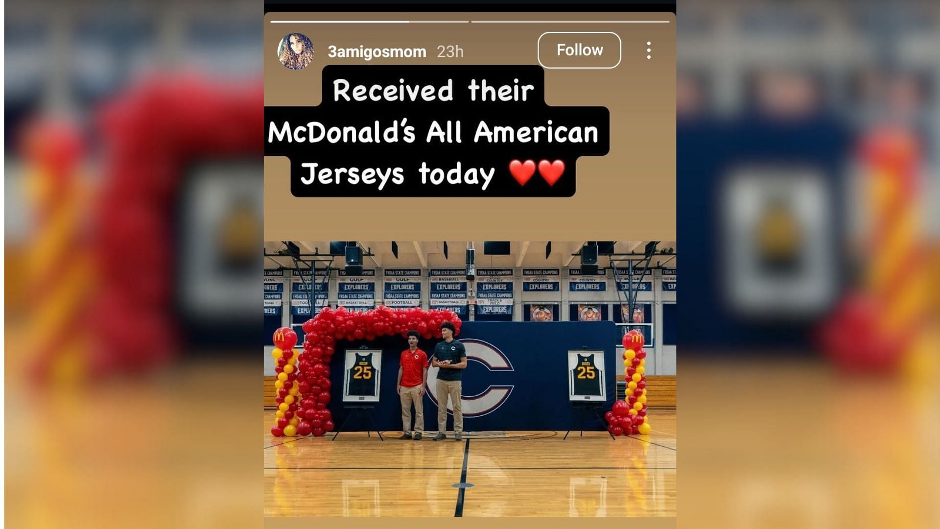 Carlos Boozer&#039;s ex-wife CeCe Boozer shares photos from Cayden and Cameron Boozers&#039;s McDonald&#039;s All-American jersey presentation. (Image via Instagram/@3amigosmom)