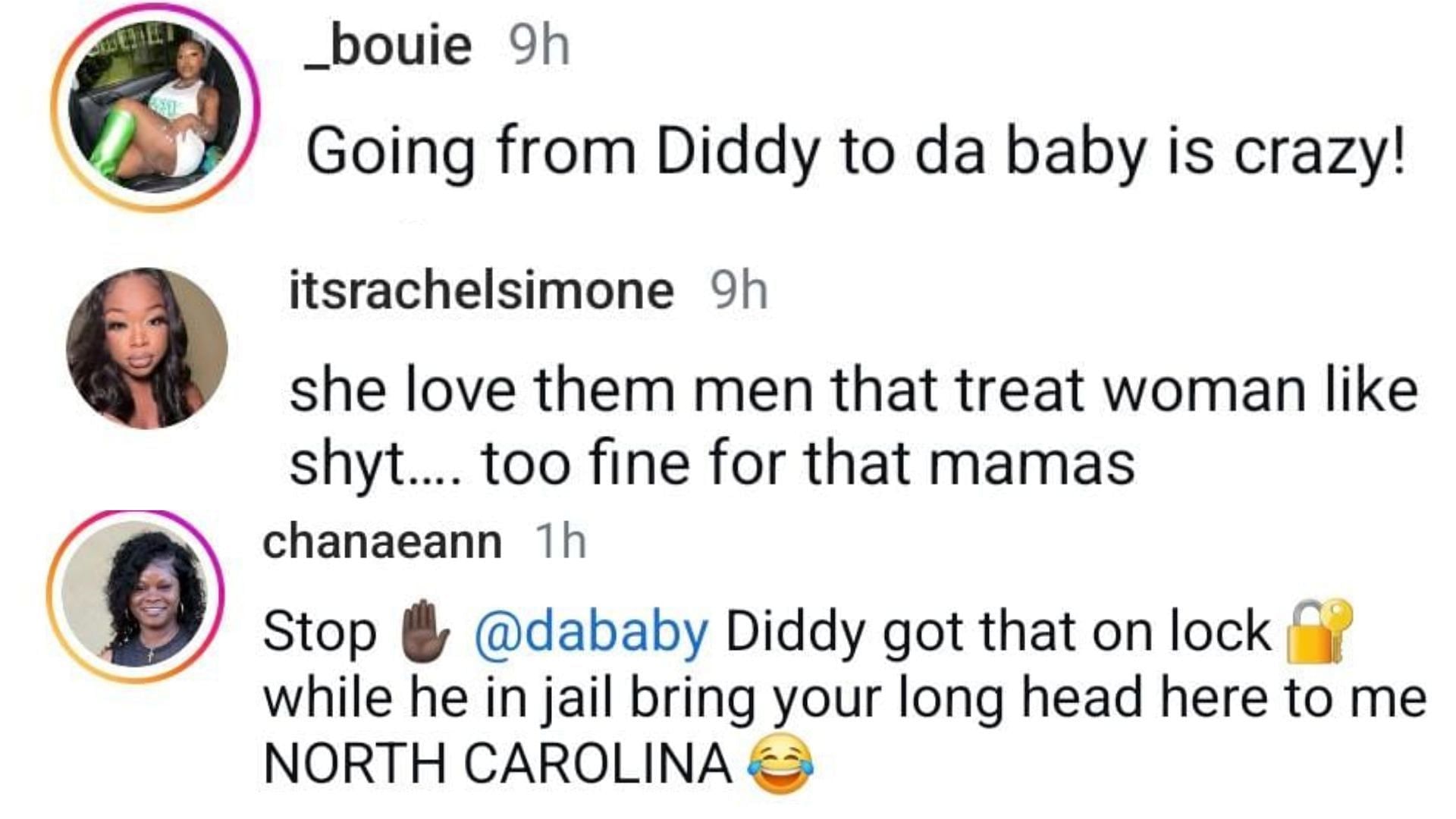 Netizens reacted as Miami and Baby exchange flirtatious tweets (Image via Instagram / @_bouie / @itsrachelsimone /@chanaeann)