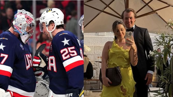 "So proud of this guy": Charlie McAvoy's wife Kiley melts over injured star announcing Team USA starting lineup ahead of 4 Nations Faceoff Final