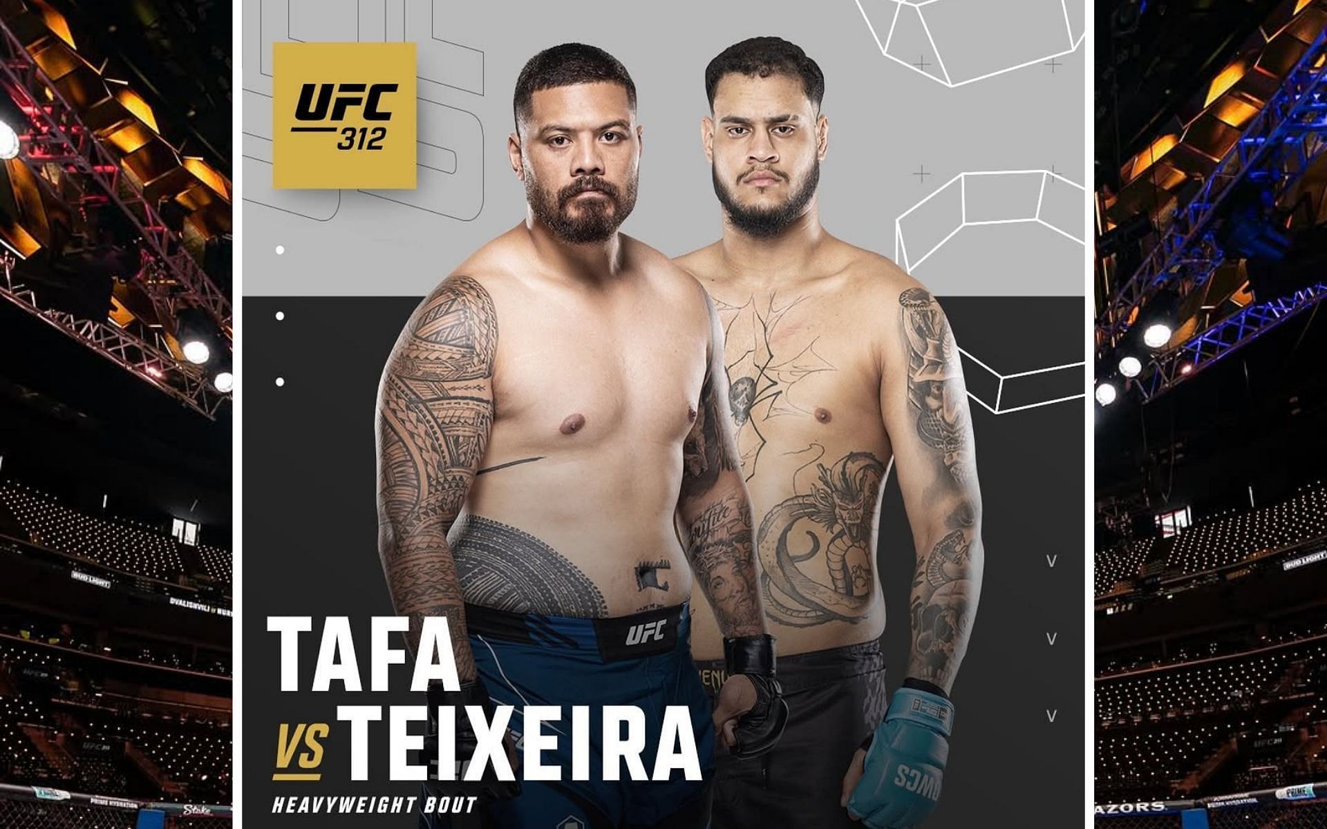 Justin Tafa (left) and Tallison Teixeira (right) will lock horns on the main card of UFC 312. [Images courtesy: @ufc and @justin.tafa on Instagram]