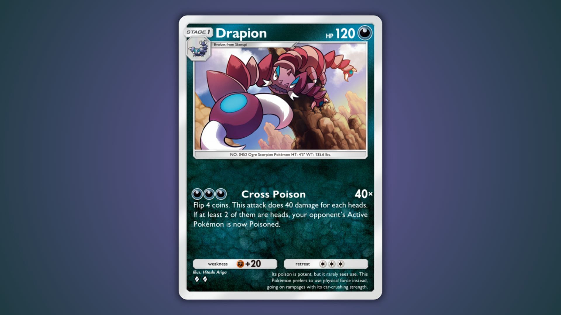 Drapion&#039;s card as seen in the game (Image via The Pokemon Company)