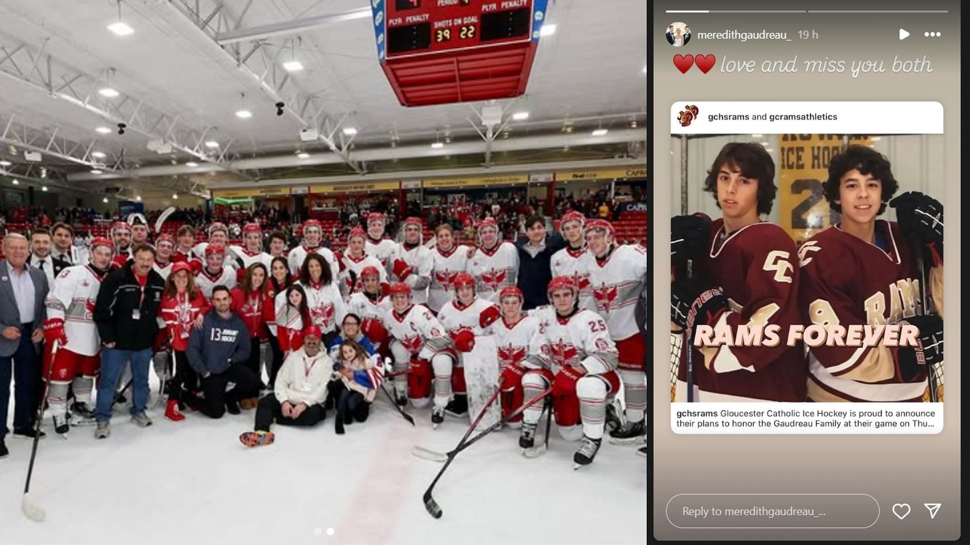 Johnny and Matthew Gaudreau are set to be honored by their alma mater. (Credit: IG/@meredithgaudreau_, @gchsrams)