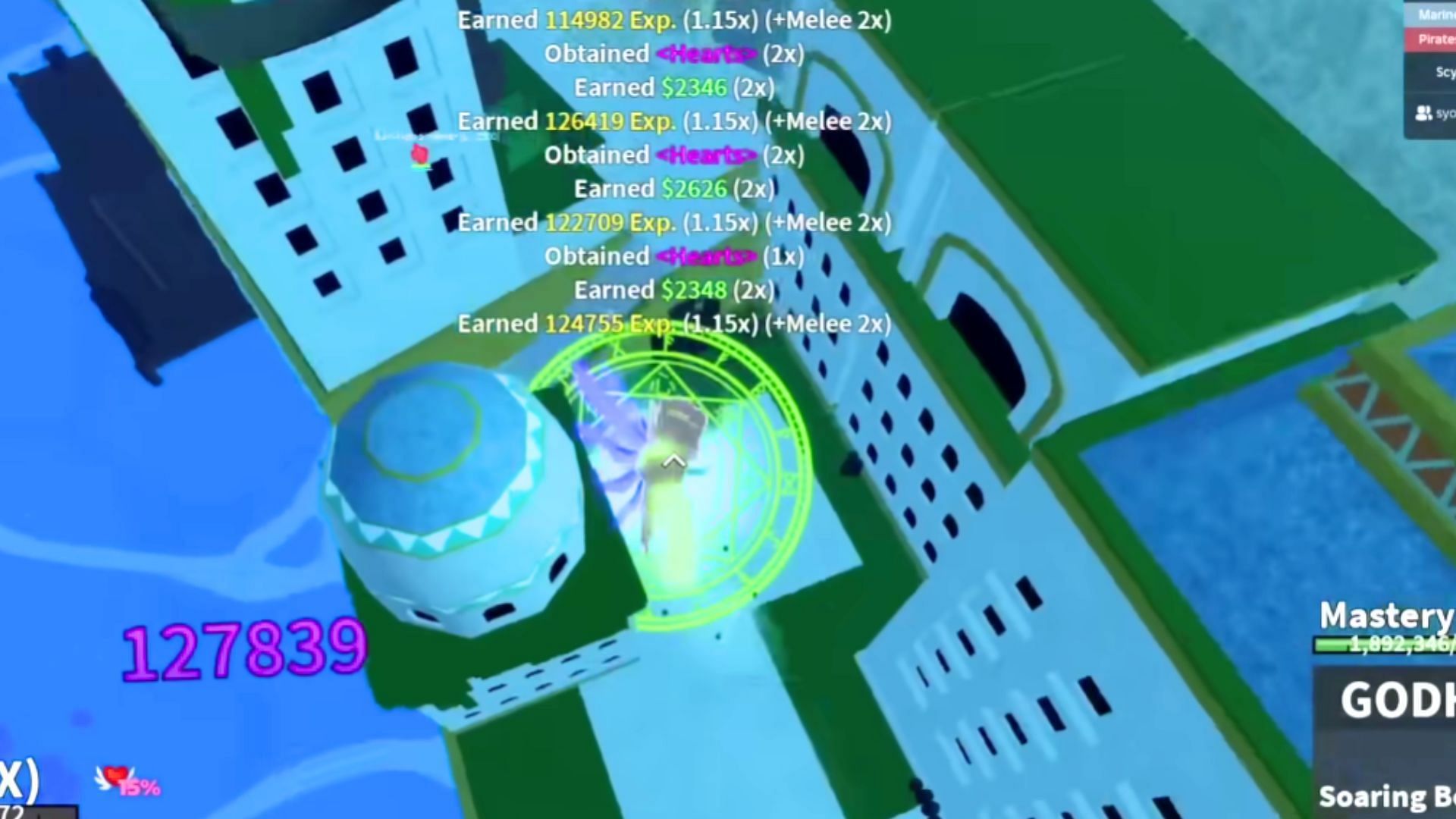 Get Hearts by defeating enemies 100 levels above or below your level (Image via Roblox || YouTube@ syoct)