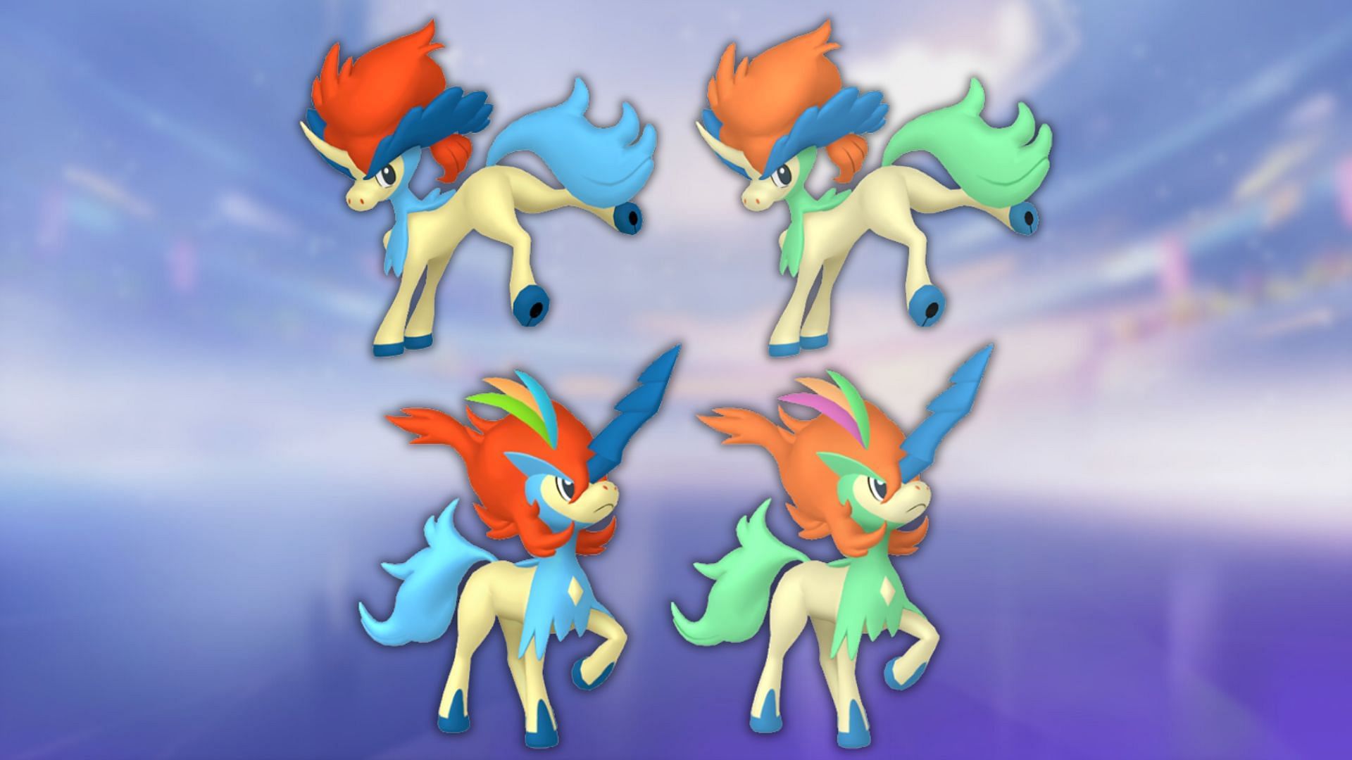 Keldeo in both forms and its shiny variant (Image via The Pokemon Company)