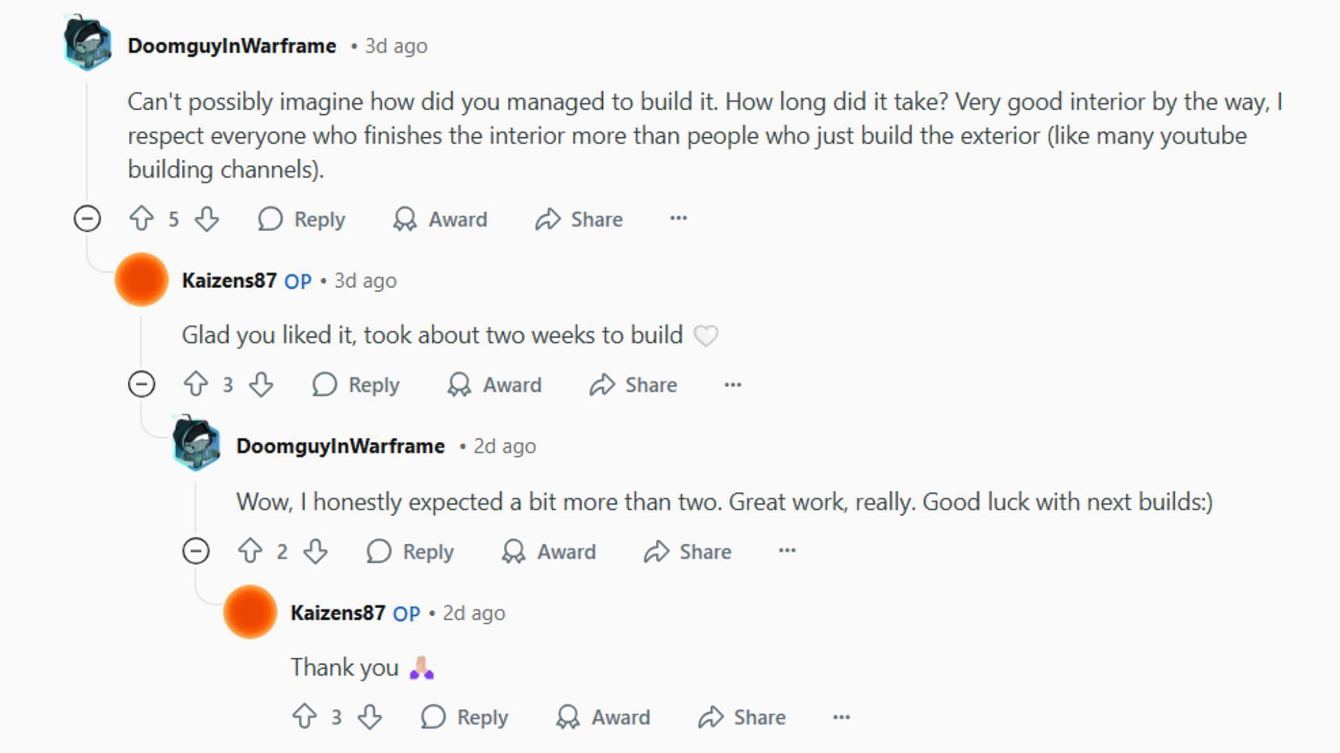 Fans discuss and appreciate the Reddit post (Image via Mojang Studios || Reddit/u/Kaizens87)