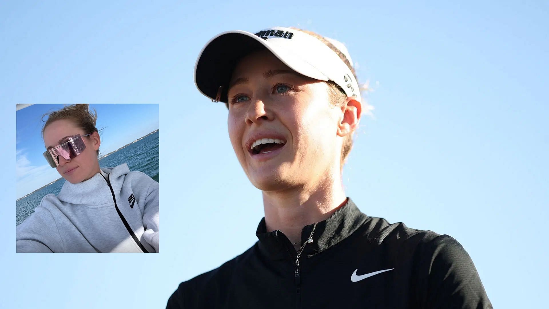 Nelly Korda rocks $120 Nike sunglasses (Images via Getty and @nellykorda/Instagram)