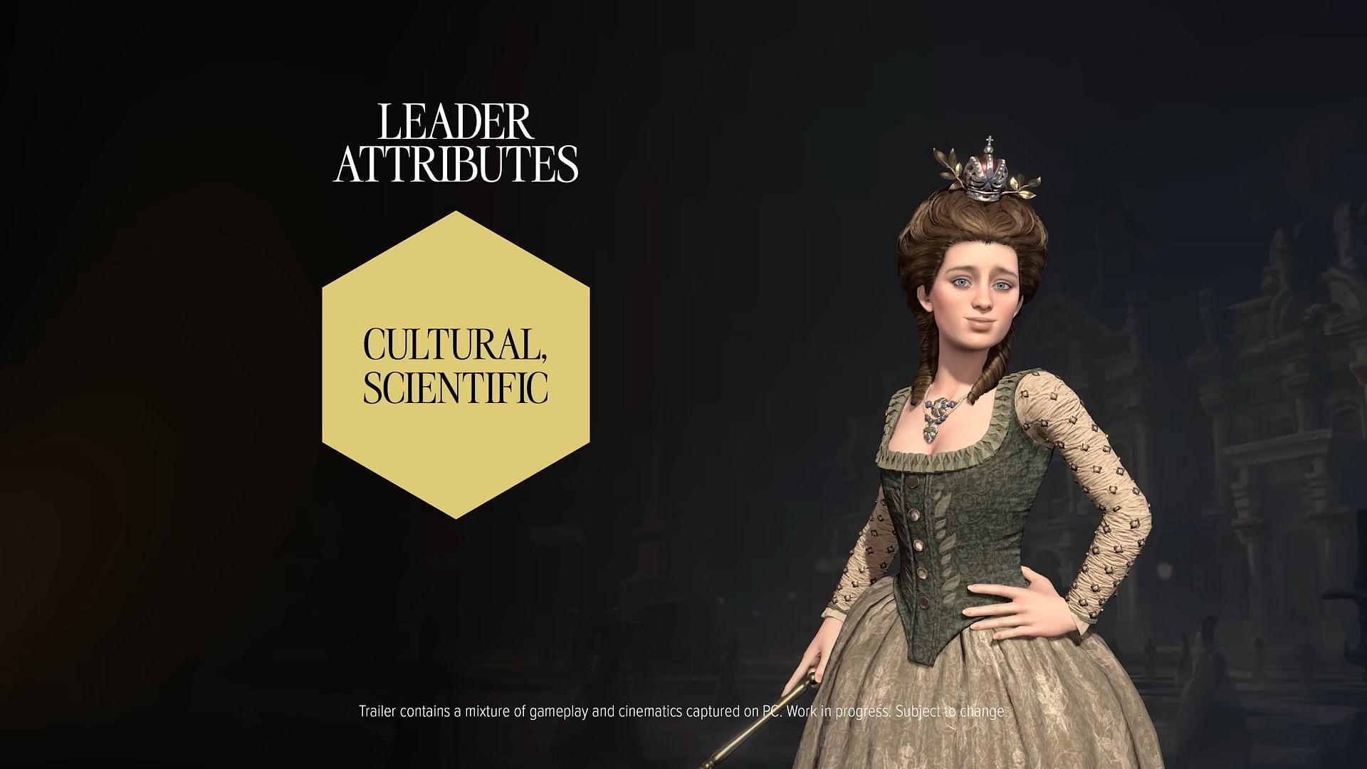 Her Attributes are Cultural and Scientific in Civilization 7 (Image via 2K|| YouTube/Sid Meier&#039;s Civilization)