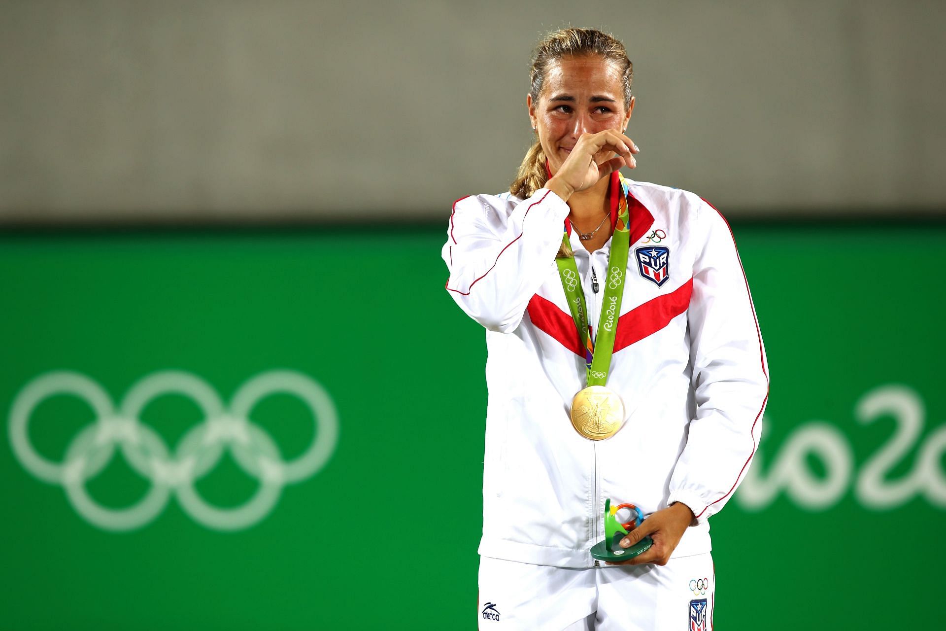 Monica Puig in delight after her winning gold medal at Rio 2016 - Source: Getty