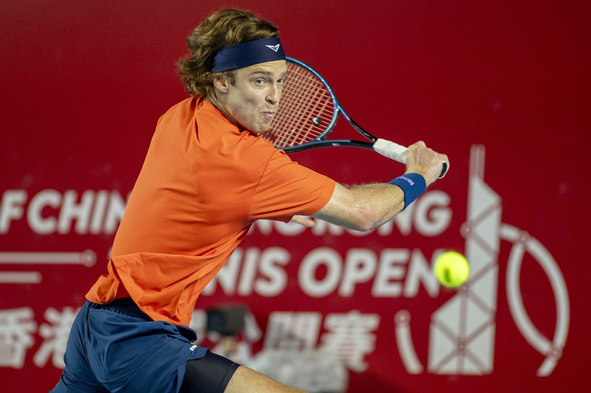 Rubelv in action at the Bank of China Tennis Open - Source: Getty