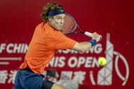 Rubelv in action at the Bank of China Tennis Open - Source: Getty