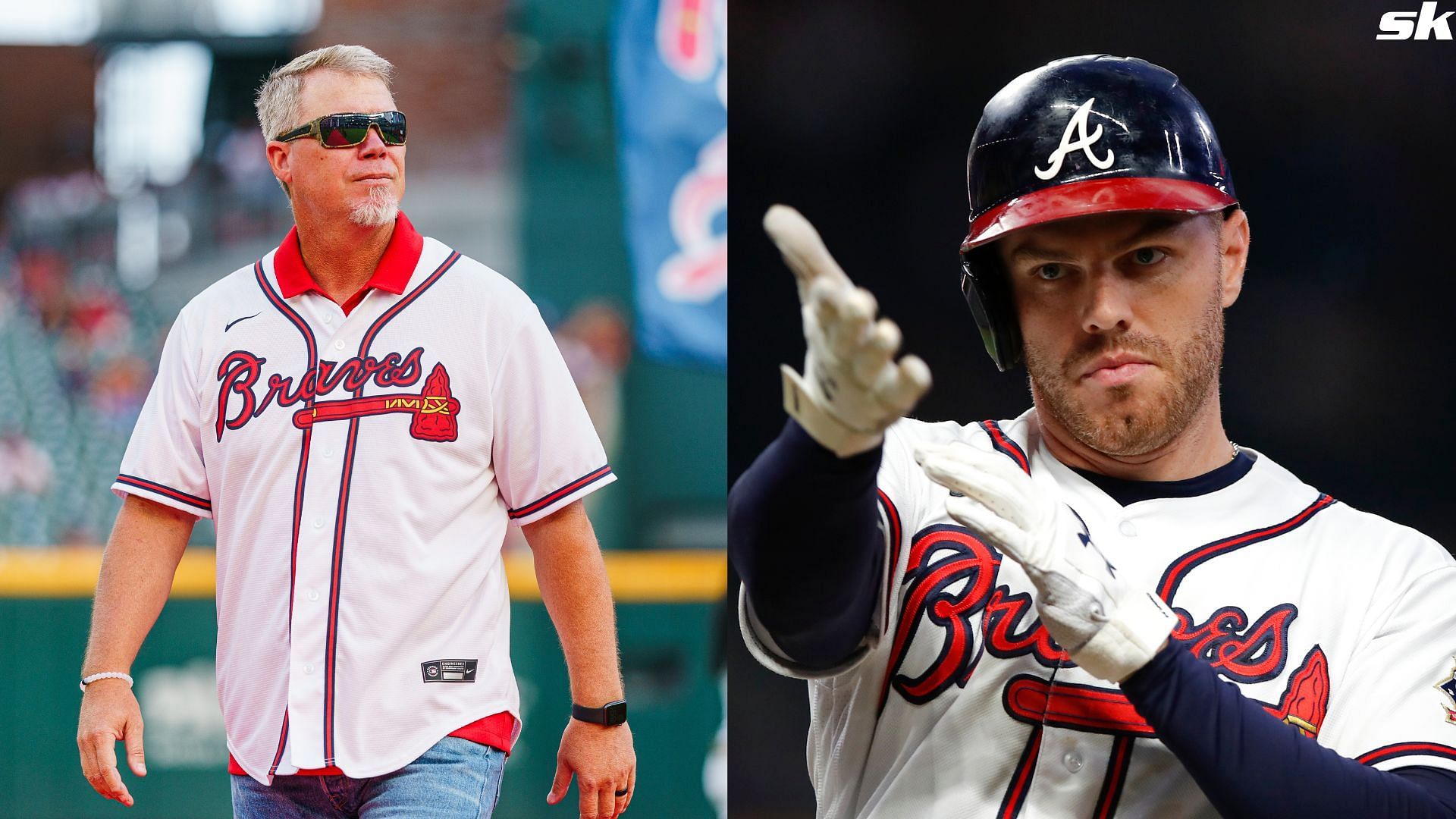 Chipper Jones during the alumni weekend red carpet roll call before the game against the San Francisco Giants at Truist Park (Source: Getty)