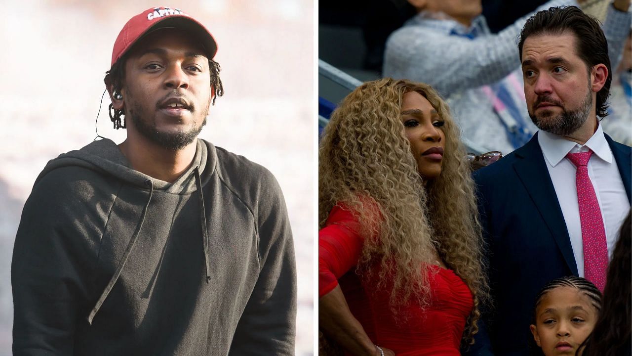 Kendrick Lamar (L) and Serena Williams with husnband Alexis Ohanian - Source: Getty