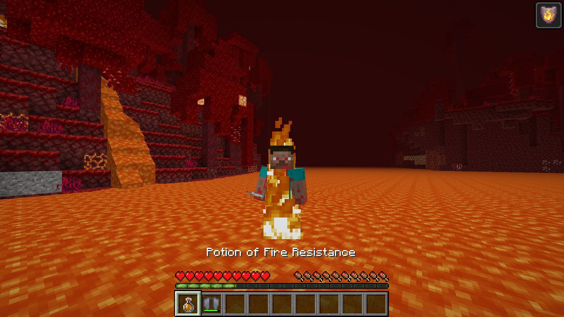 Lava can be quite annoying and can kill players extremely quickly (Image via Sportskeeda Gaming/Mojang)