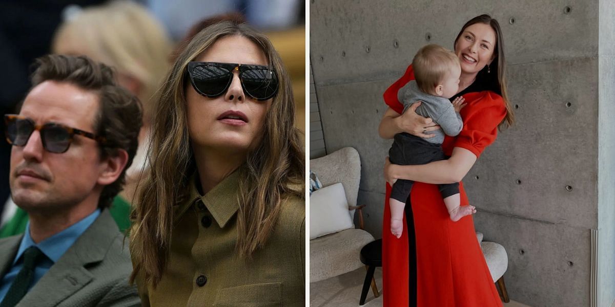 Maria Sharapova and Alexander Gilkes (L) with son Theodore (R); ( Source - Getty Images (L) and Instagram @mariasharapova)