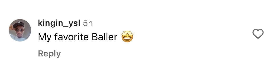 A fan calls Chloe Kitts his &quot;favorite baller&quot; in a comment on her recent IG post.