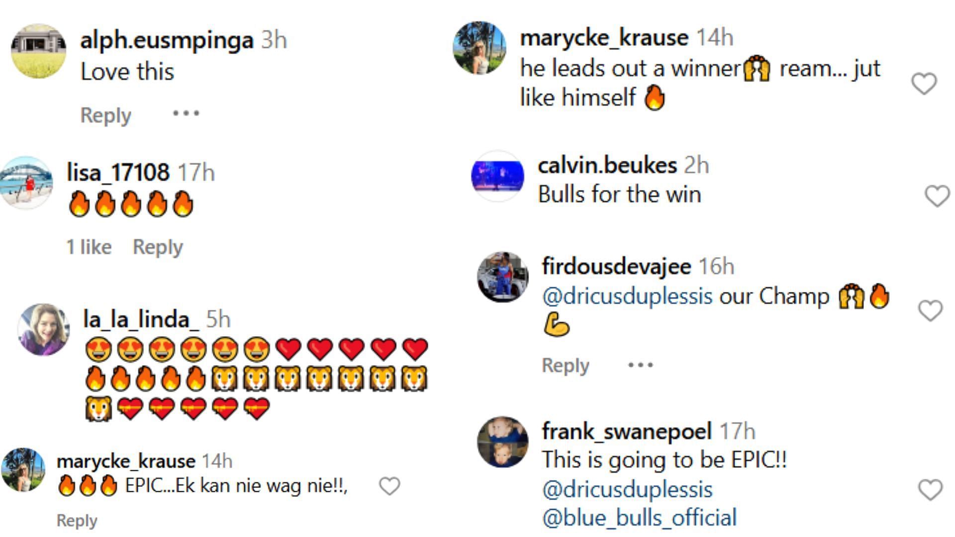 Fan comments [Screenshot courtesy: @usnsa on Instagram]