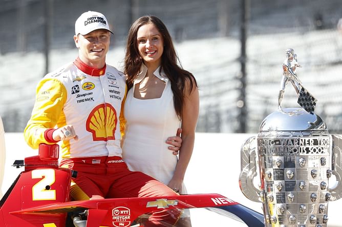 Josef Newgarden's wife Ashley reacts to his Daytona appearance