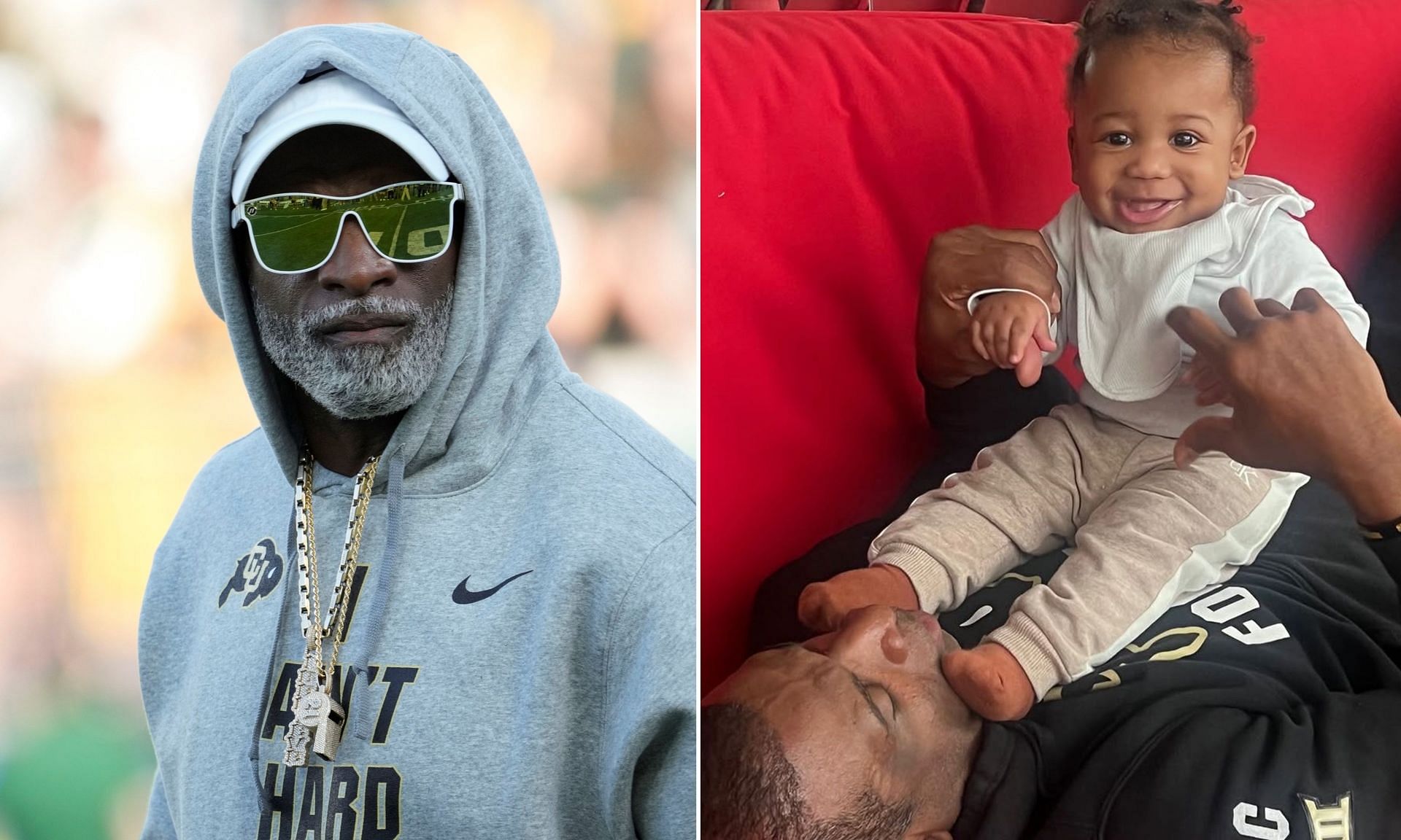 Deion Sanders enjoys grandad duties with 6-month-old Snow, shares cute photo dump on Instagram. (Image credits: Imagn &amp; Deion