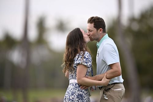 Brian Campbell with his girlfriend Kelsi McKee after winning the Mexico Open At VidantaWorld 2025 (Image Source: Getty)