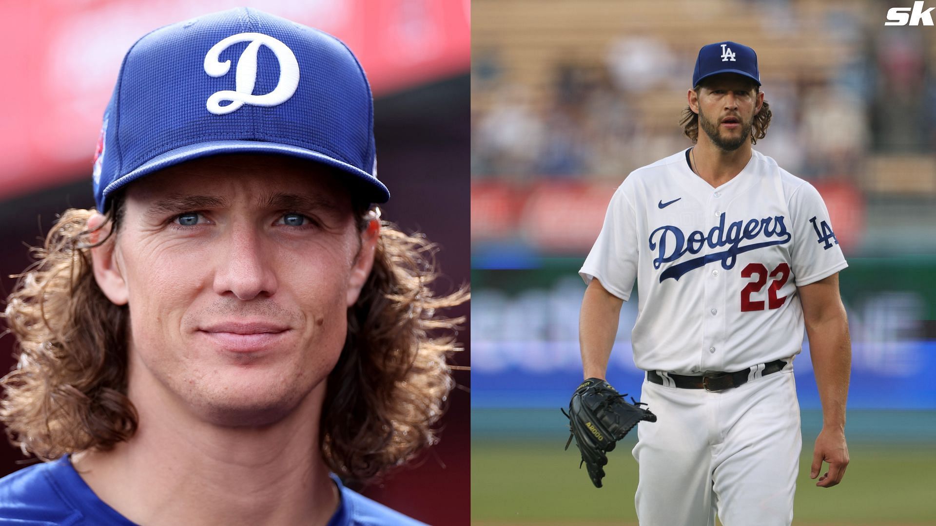 Tyler Glasnow of the Los Angeles Dodgers looks on during a spring training exhibition against the Los Angeles Angels at the Peoria Sports Complex (Source: Getty)