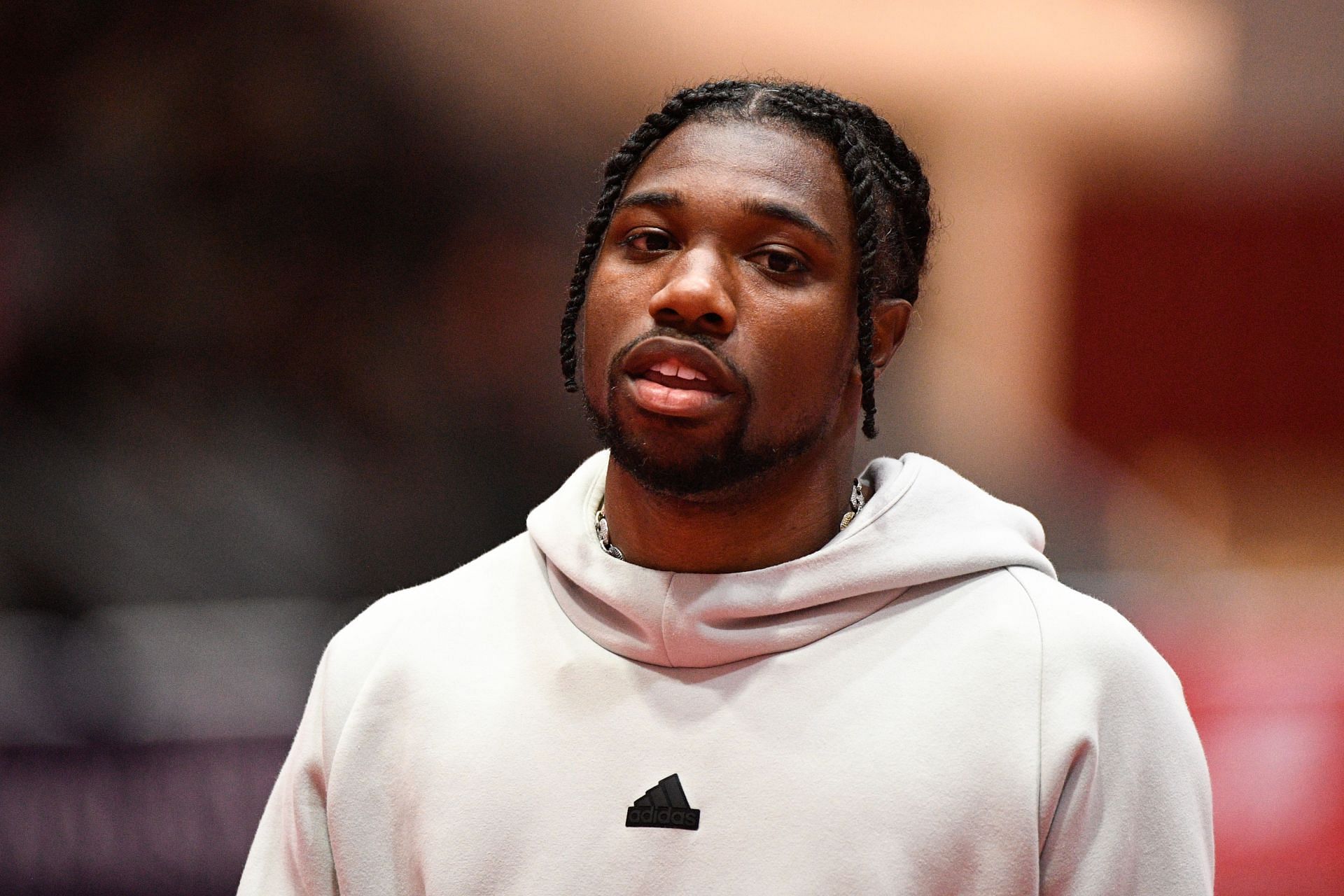 Lyles in Boston before his 60m race at the 2025 NB Indoor Grand Prix (Image via: Getty Images)